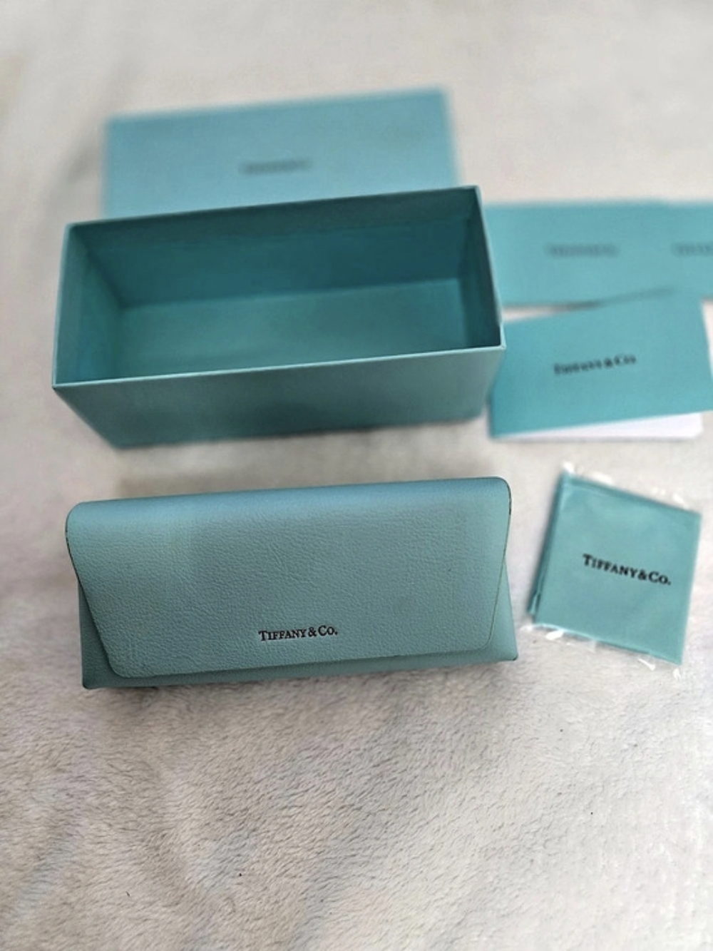Tiffany & Co. Blue Eyeglass Case Set